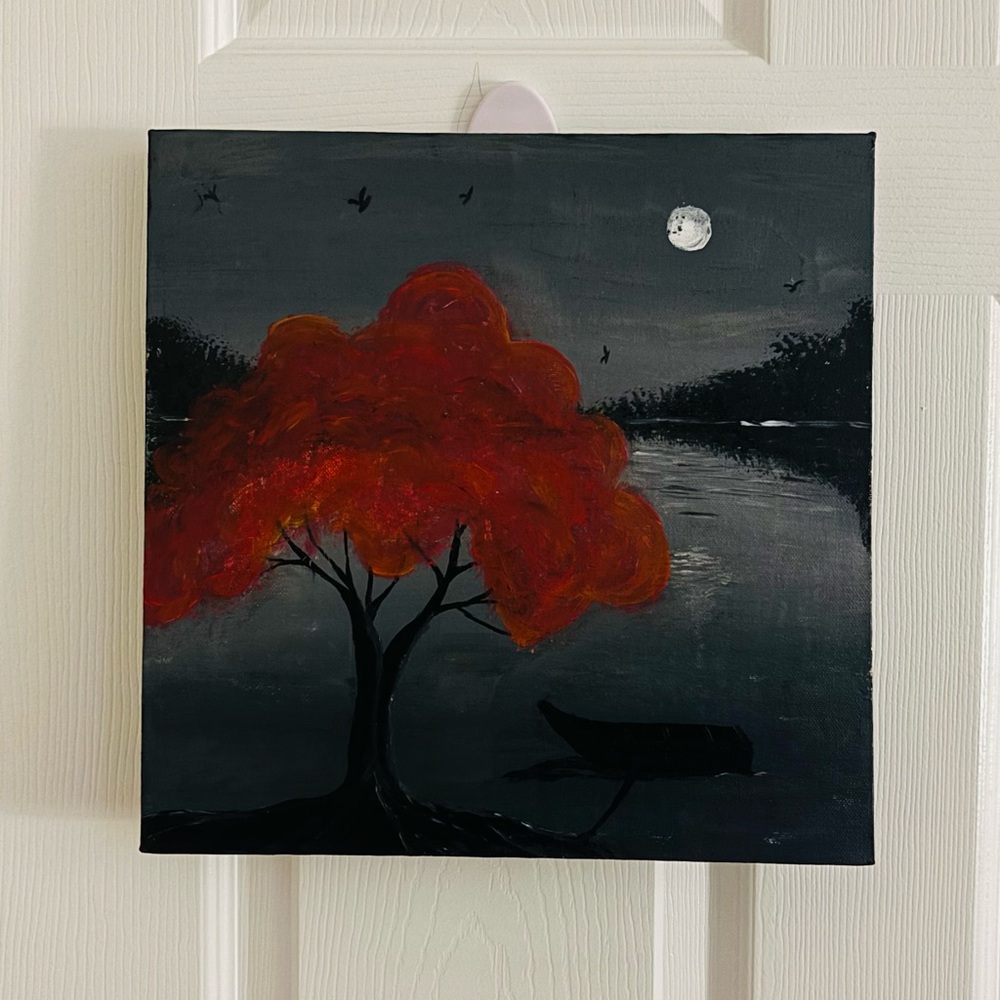 Black and Red Tree Art Wall Decor